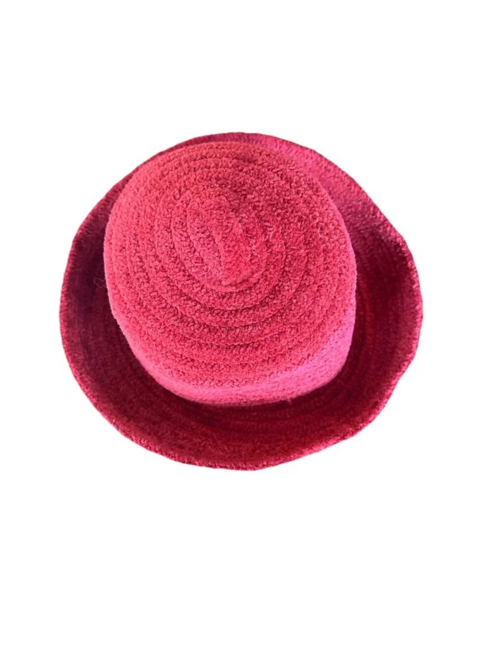 Betmar New York Chenille Hat Red Bucket Style Womens Vintage
